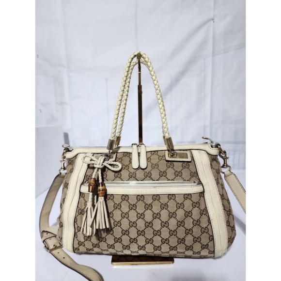 Authentic Gucci Small GG Canvas Bella Satchel Bag Beige/Cream - Picture 1 of 16